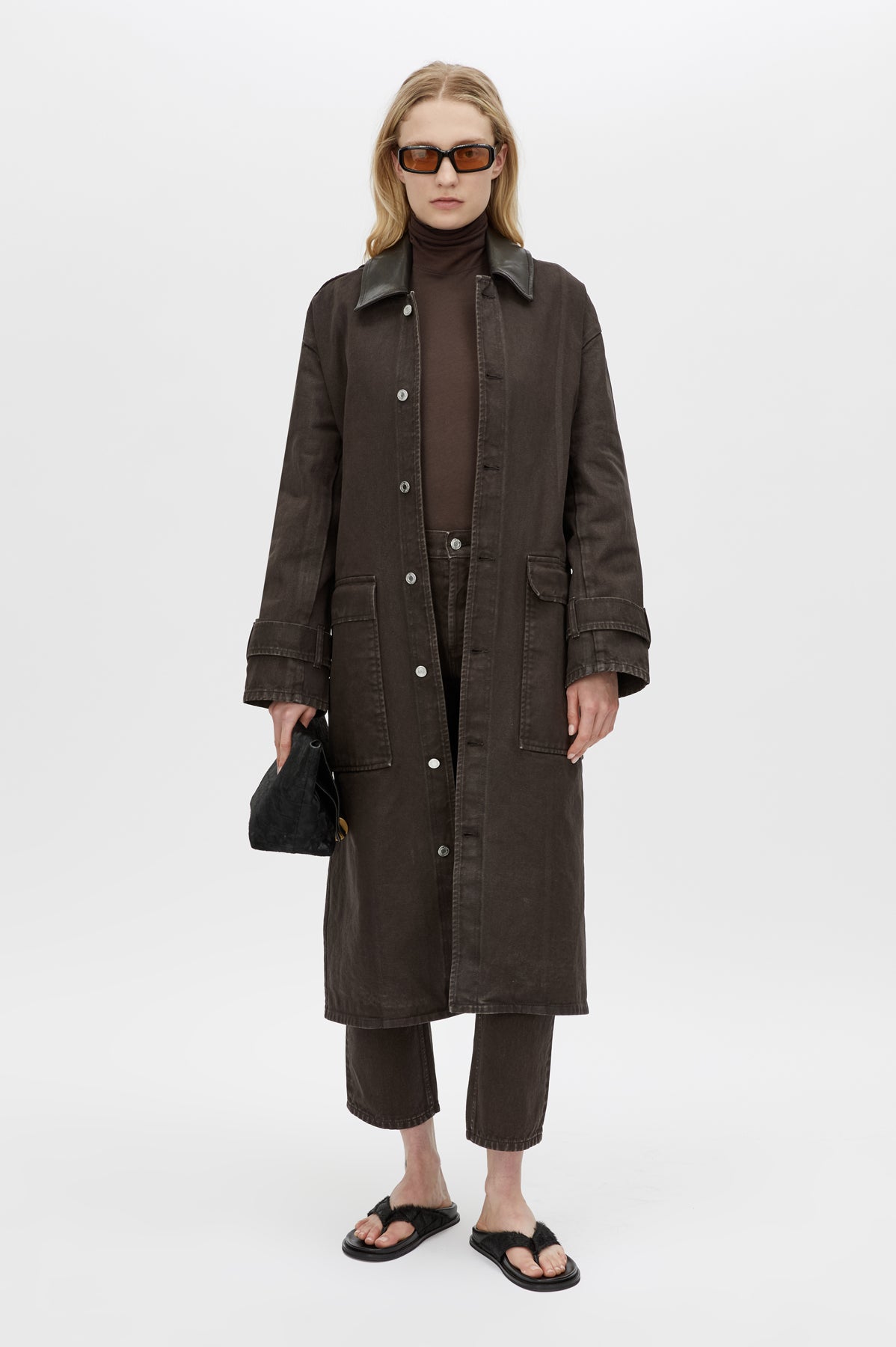 Enzo Denim Coat in Espresso Brown - CAMILLA AND MARC® C&M