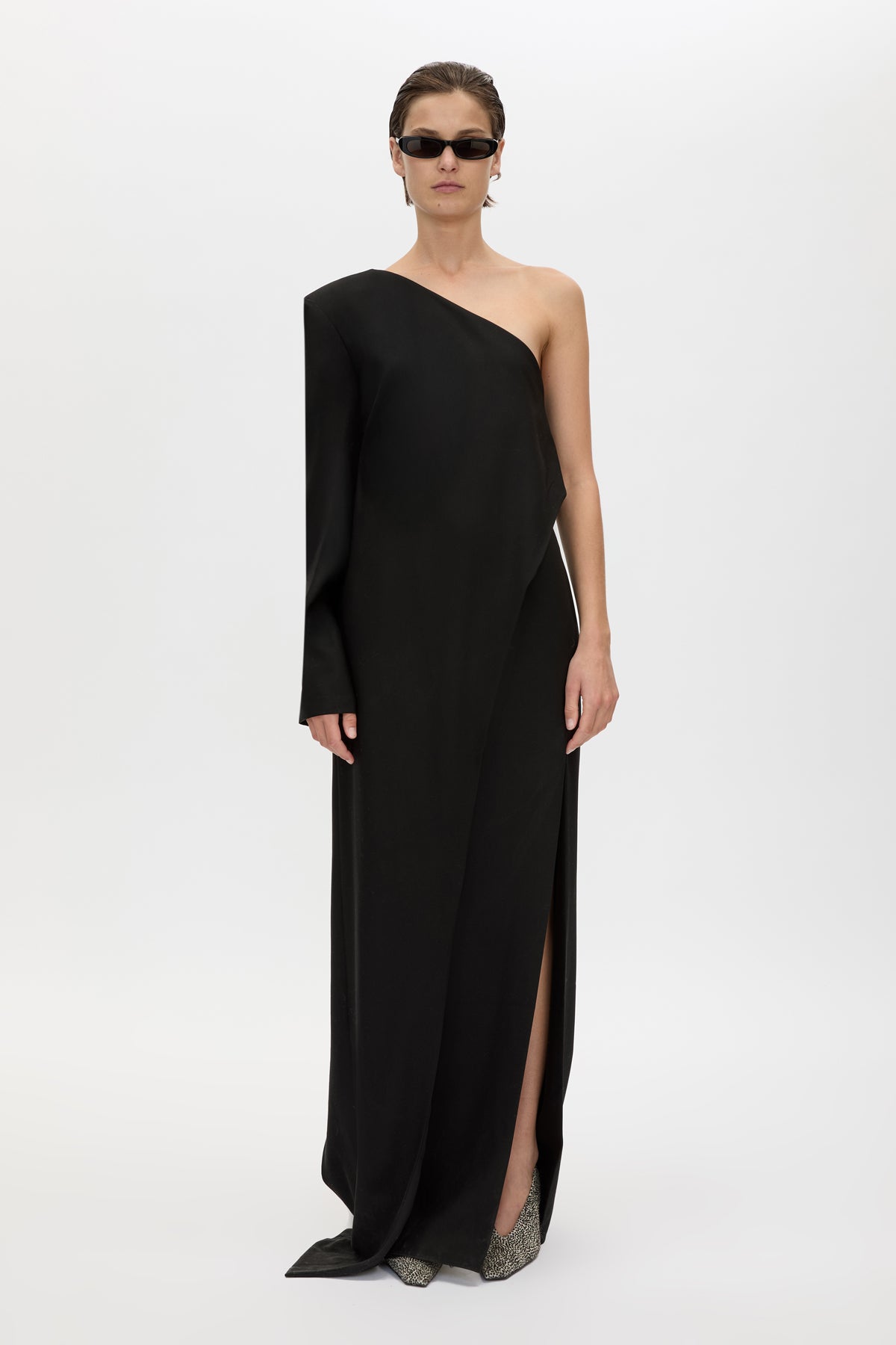 camilla and marc formal dresses Ciran Asymmetric Maxi Dress in Black pink-g
