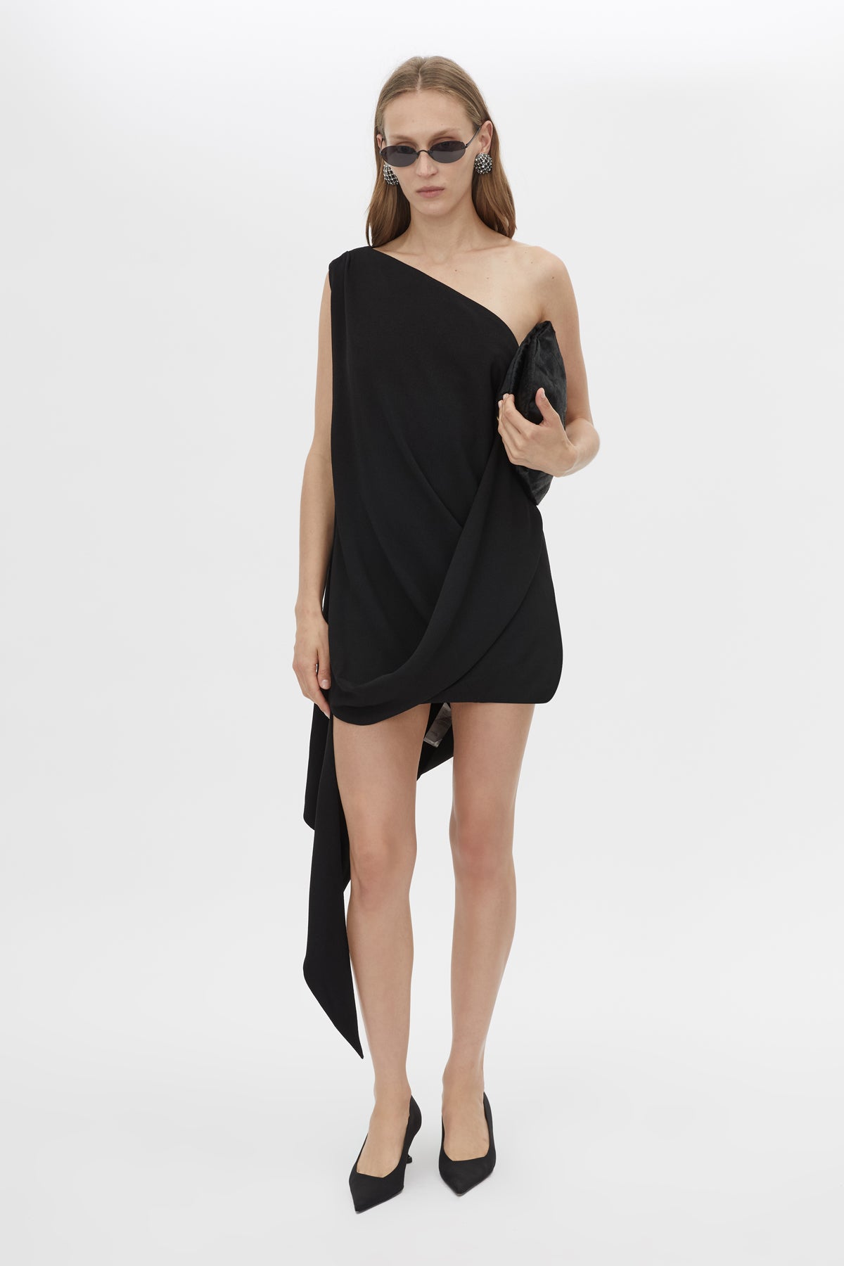 Eon Mini Draped Dress in Black - CAMILLA AND MARC® C&M