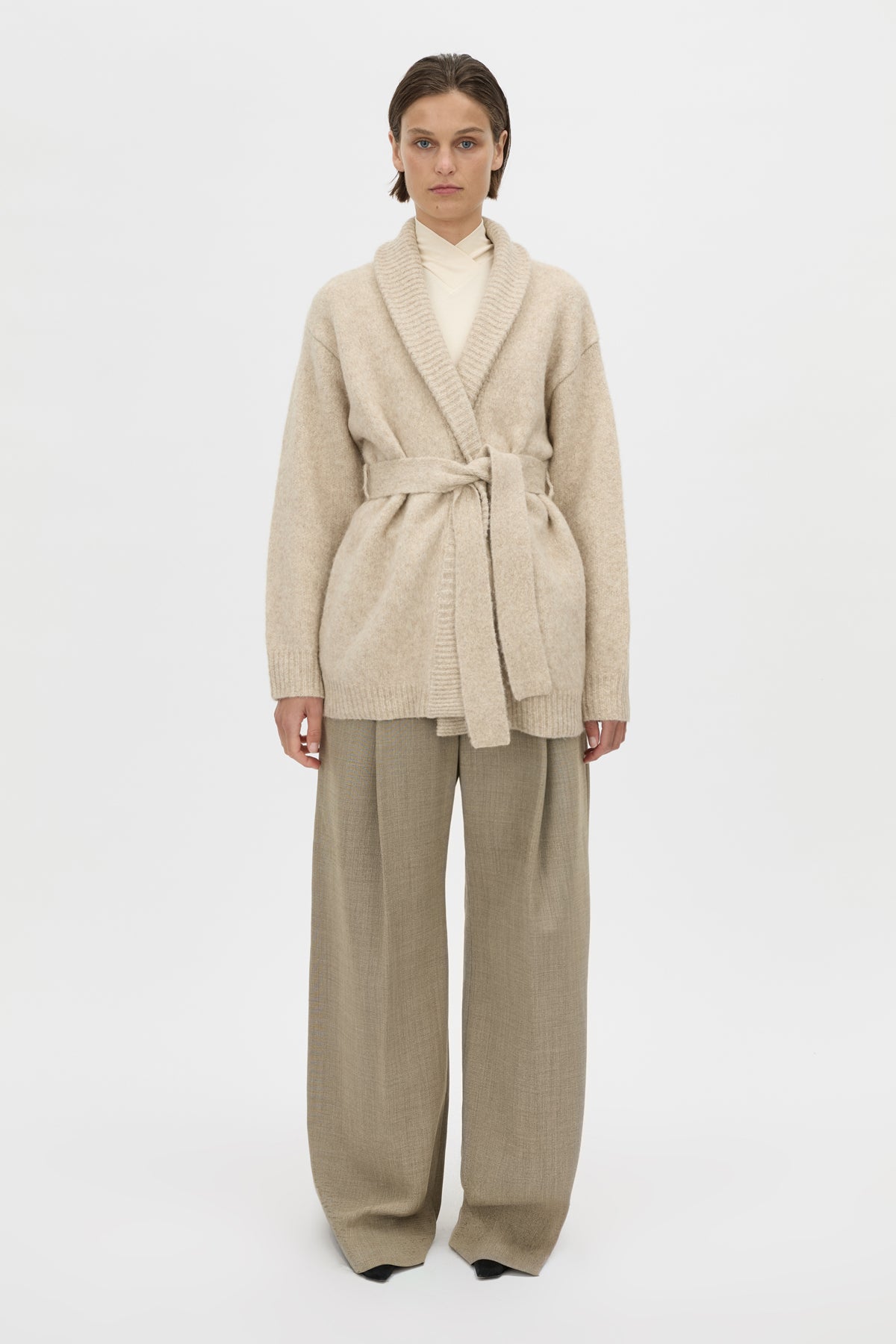 24年　FOXEY Leonie Knit Cardigan 44397 XL Leonie Knit Cardigan in Oatmeal Marle - CAMILLA AND MARC® C&M
