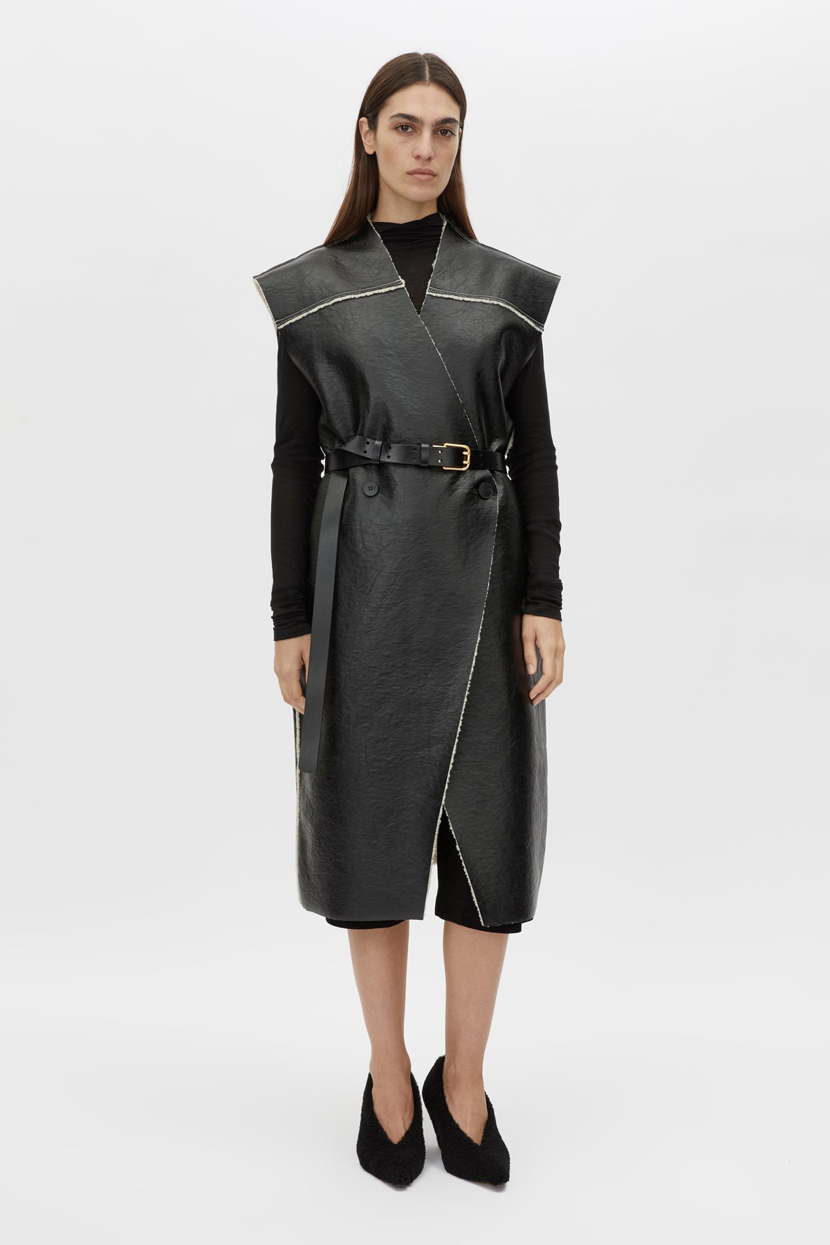 Oswald Reverse Shearling Long Vest