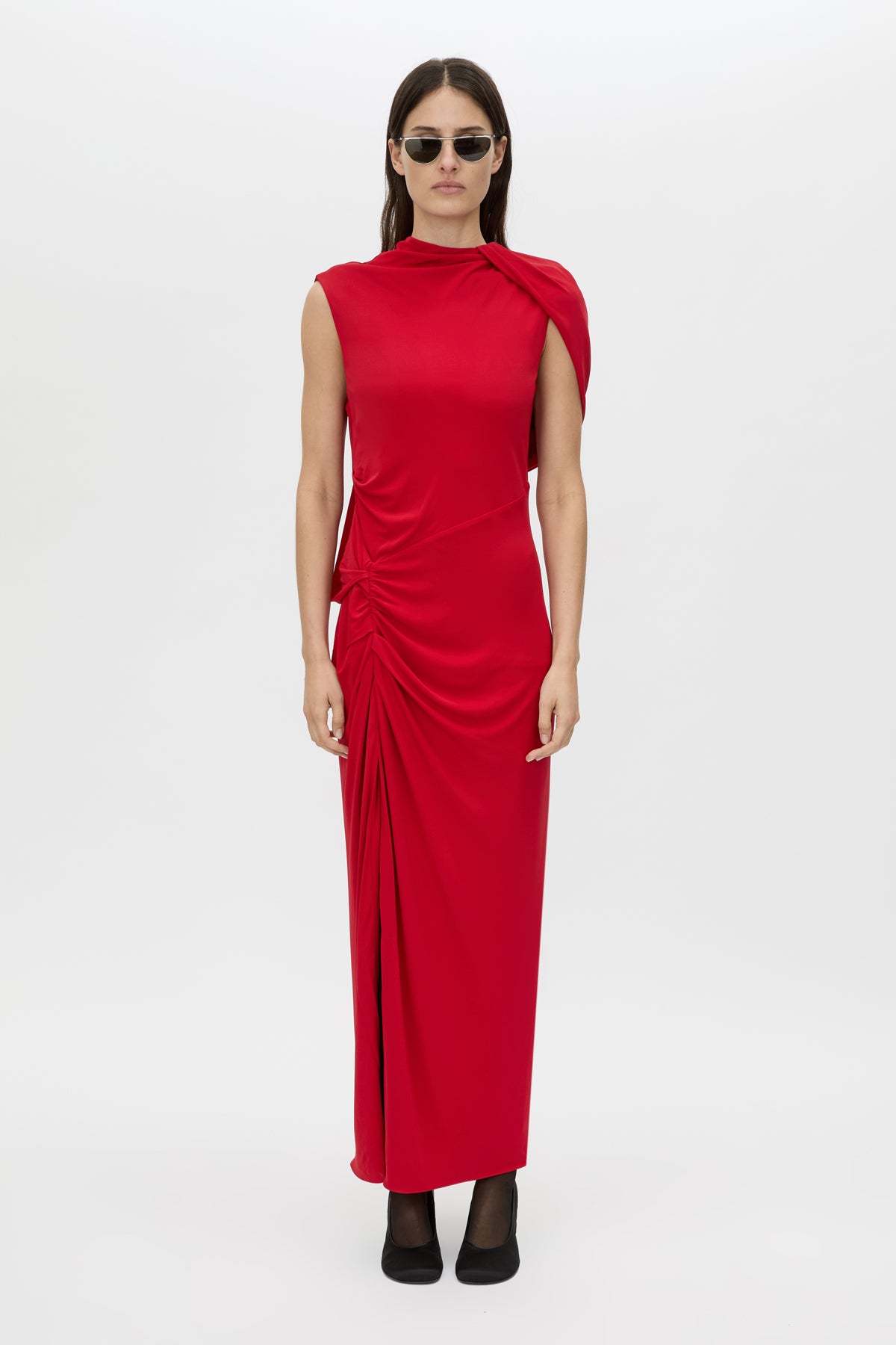 Paloma Draped Sleeve Maxi Dress in Scarlet CAMILLA AND MARC® C&M