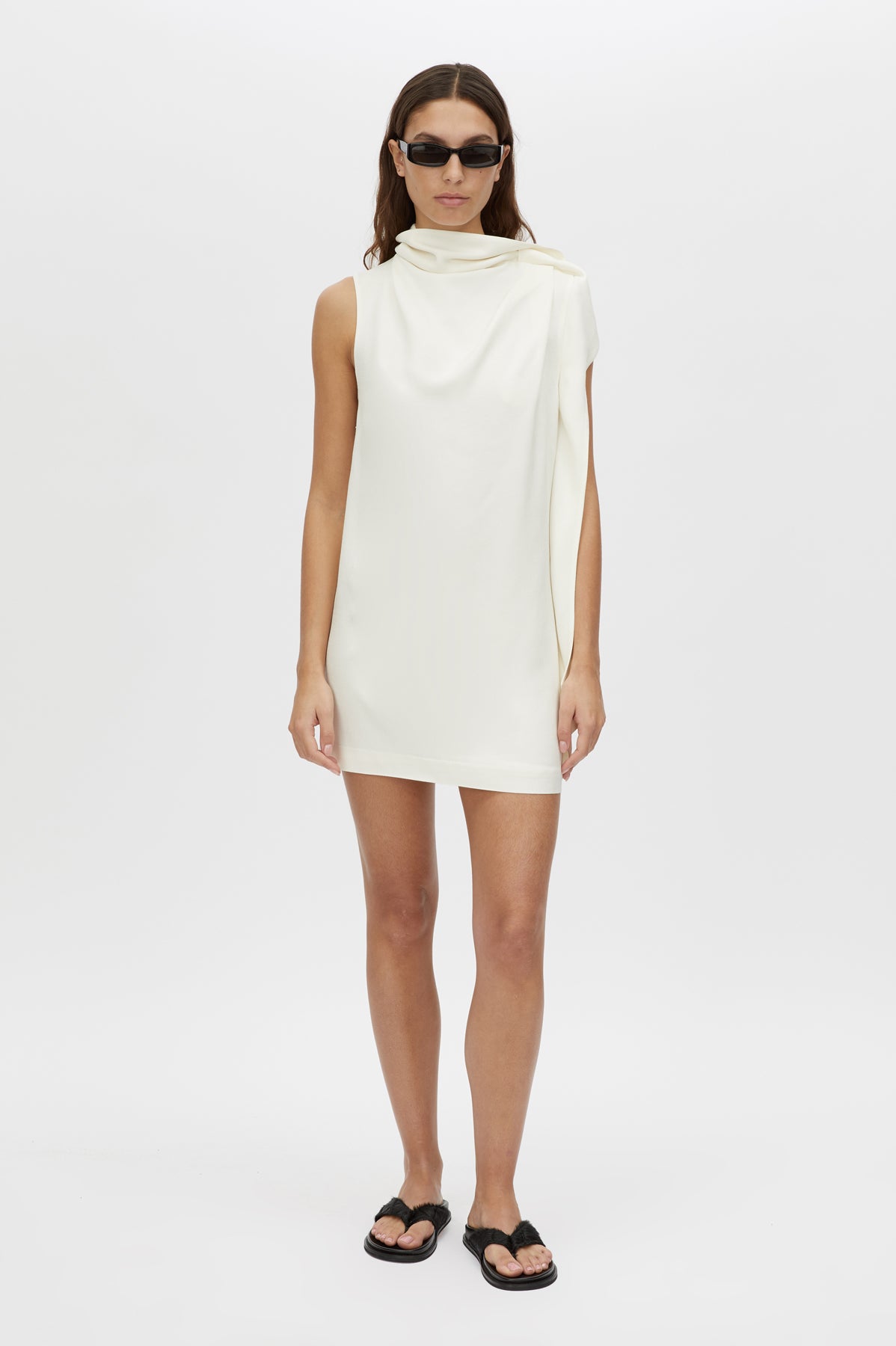 Tove Mini Sash Dress in Cream