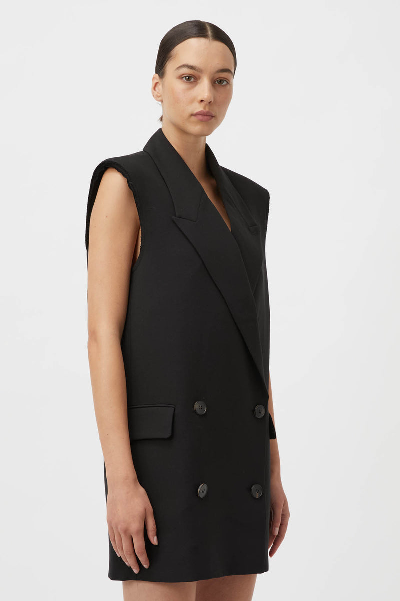 Finn Tailored Vest Mini Dress in Black - CAMILLA AND MARC® Official C&M
