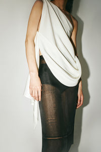 Styled view CAMILLA AND MARC Eon Top in Cream with the Noe Skirt.