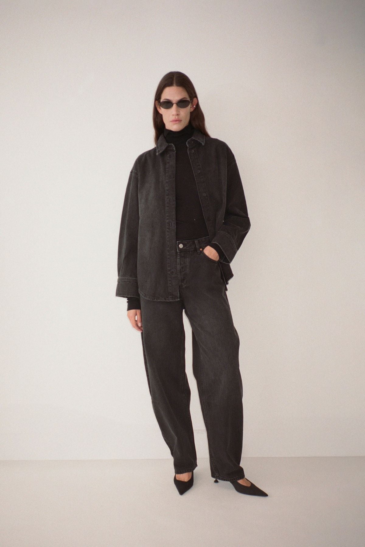 Tatum Denim Jean - CAMILLA AND MARC Tatum barrel leg low-rise denim jean in vintage black