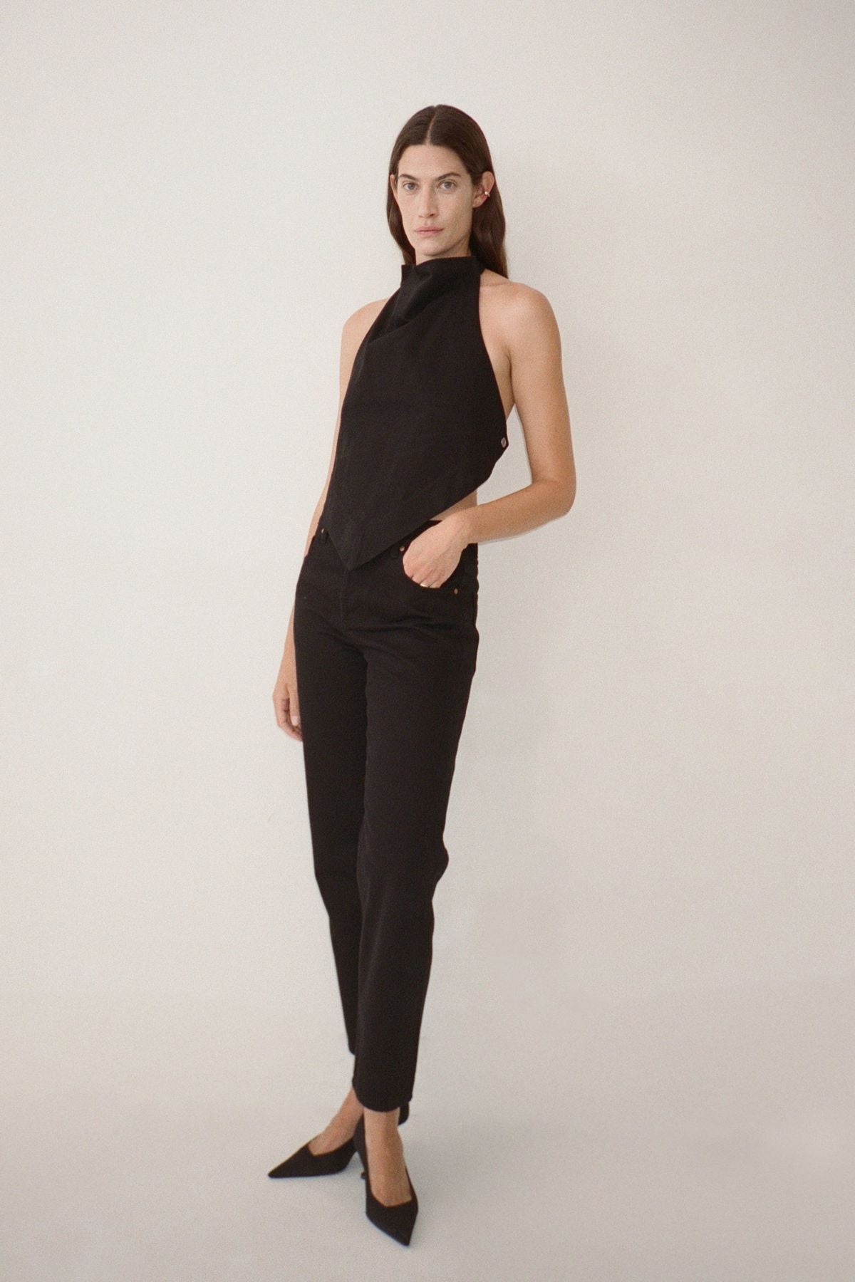 Daria Denim Jean - CAMILLA AND MARC Daria cropped straight leg denim jean in black