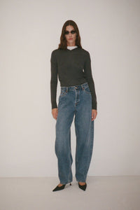 Tatum Denim Jean - CAMILLA AND MARC Tatum barrel leg low-rise denim jean in classic blue