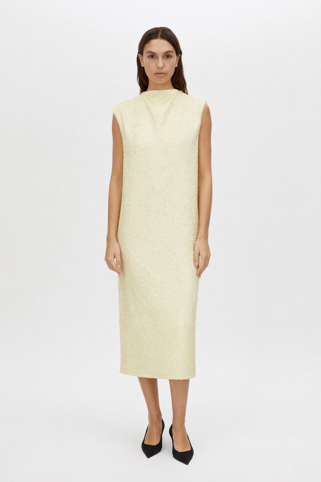 Sabel Sequin Maxi Dress in Lemon Yellow - CAMILLA AND MARC C&M Sabel Sequin Maxi Dress in Lemon Yellow - CAMILLA AND MARC C&M