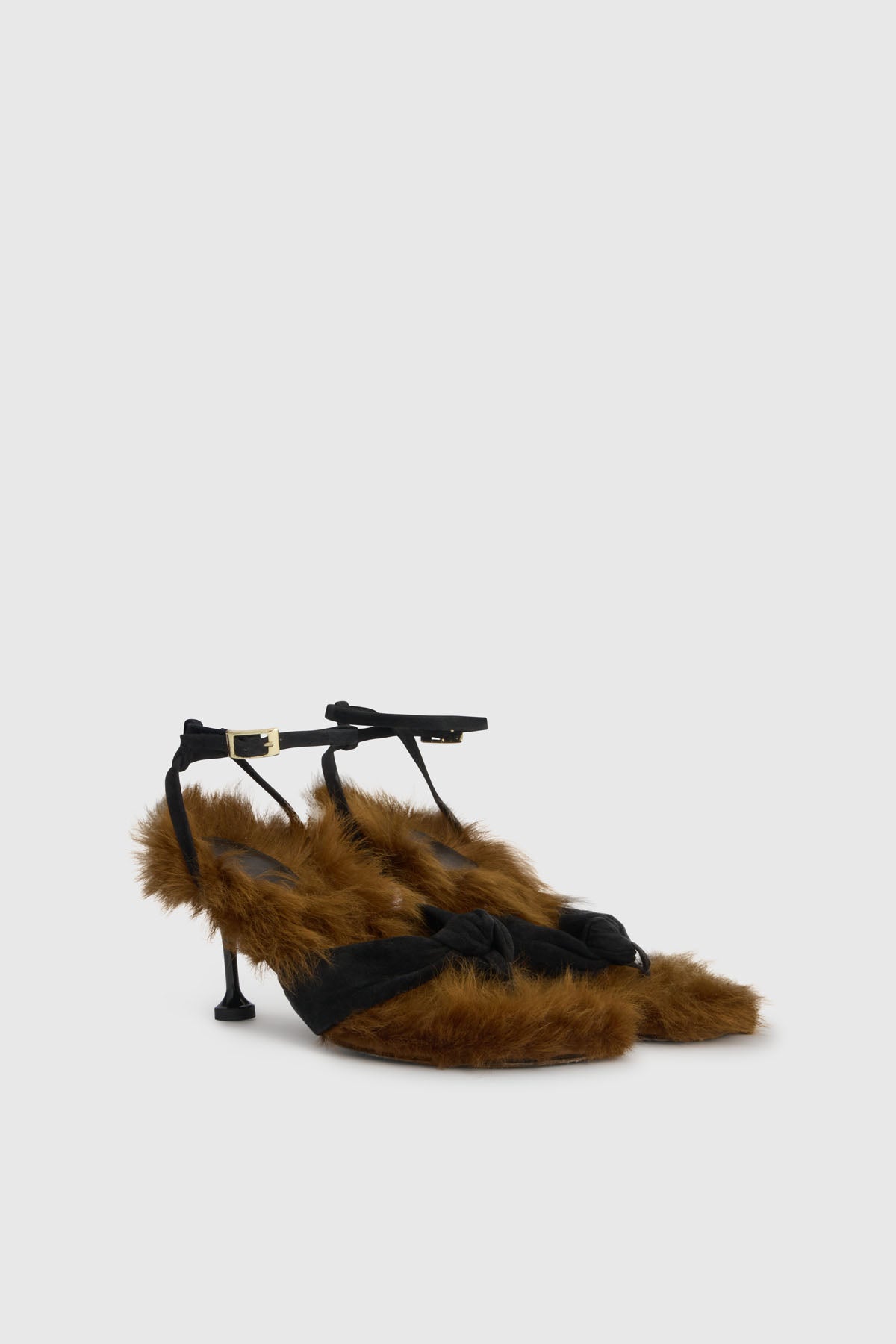 Daria Heeled Furry Sandal