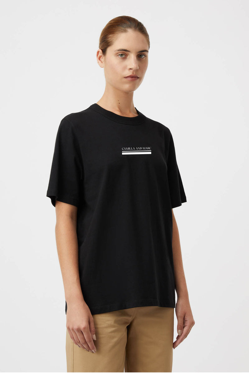 Canton Cotton Tee in Black - CAMILLA AND MARC® C&M