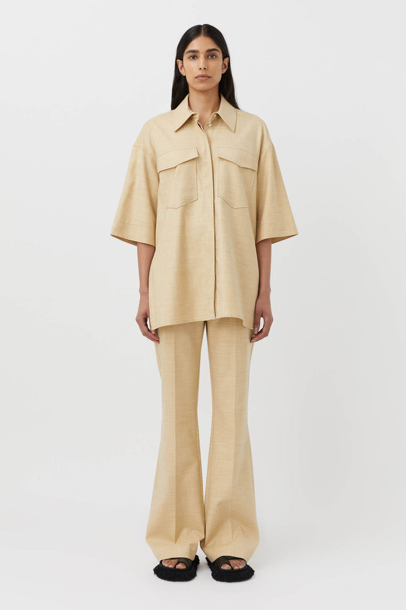 Cordellia Short Sleeve Shirt in Sand Beige - CAMILLA AND MARC® Official C&M