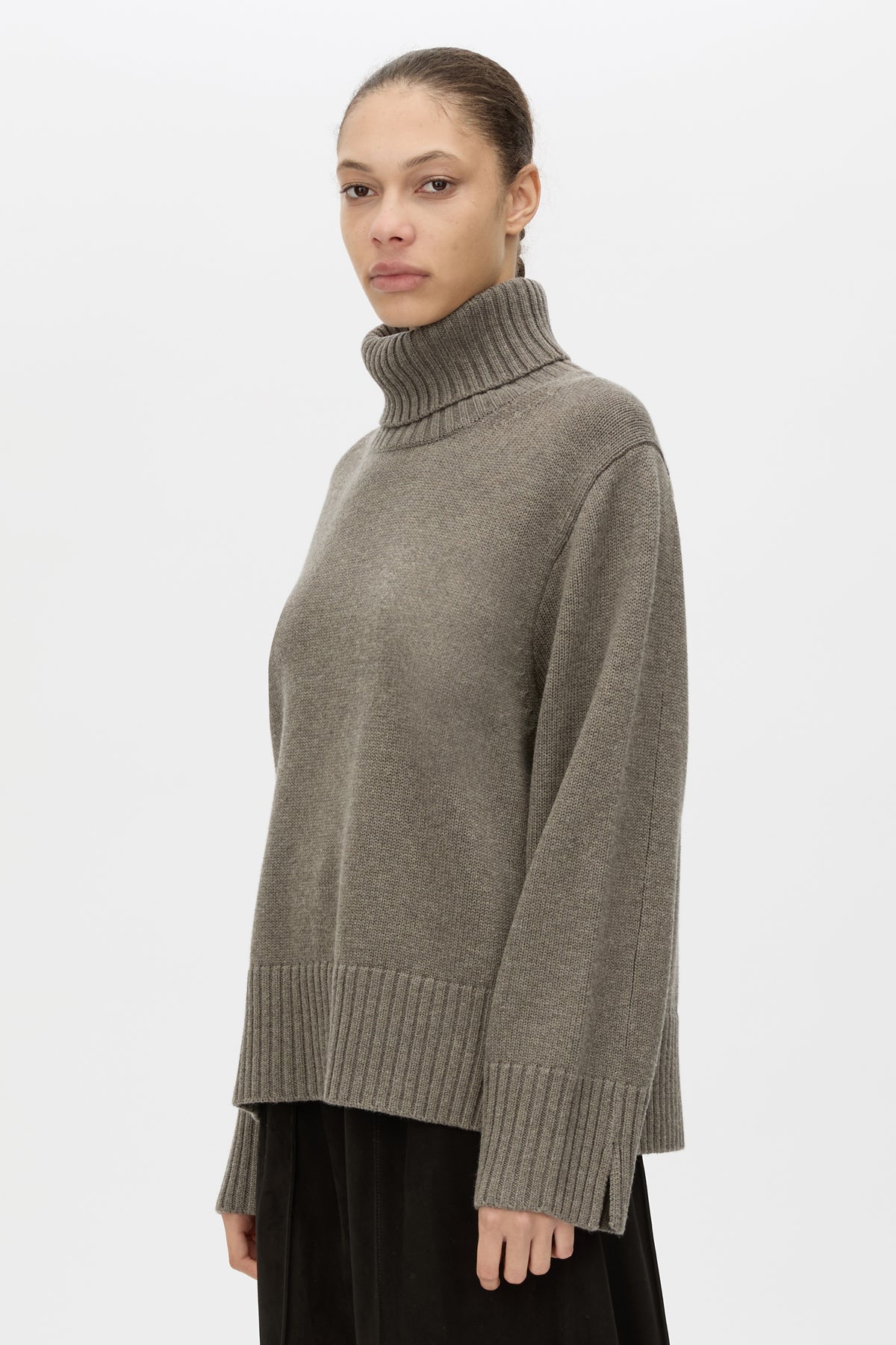 Crawford Knit Roll Neck Sweater in Squirrel - CAMILLA AND MARC® C&M