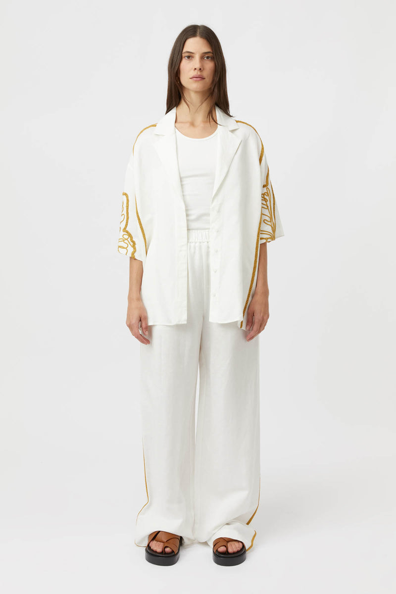 Lanza Embroidery Pant in Cream - CAMILLA AND MARC® Official C&M