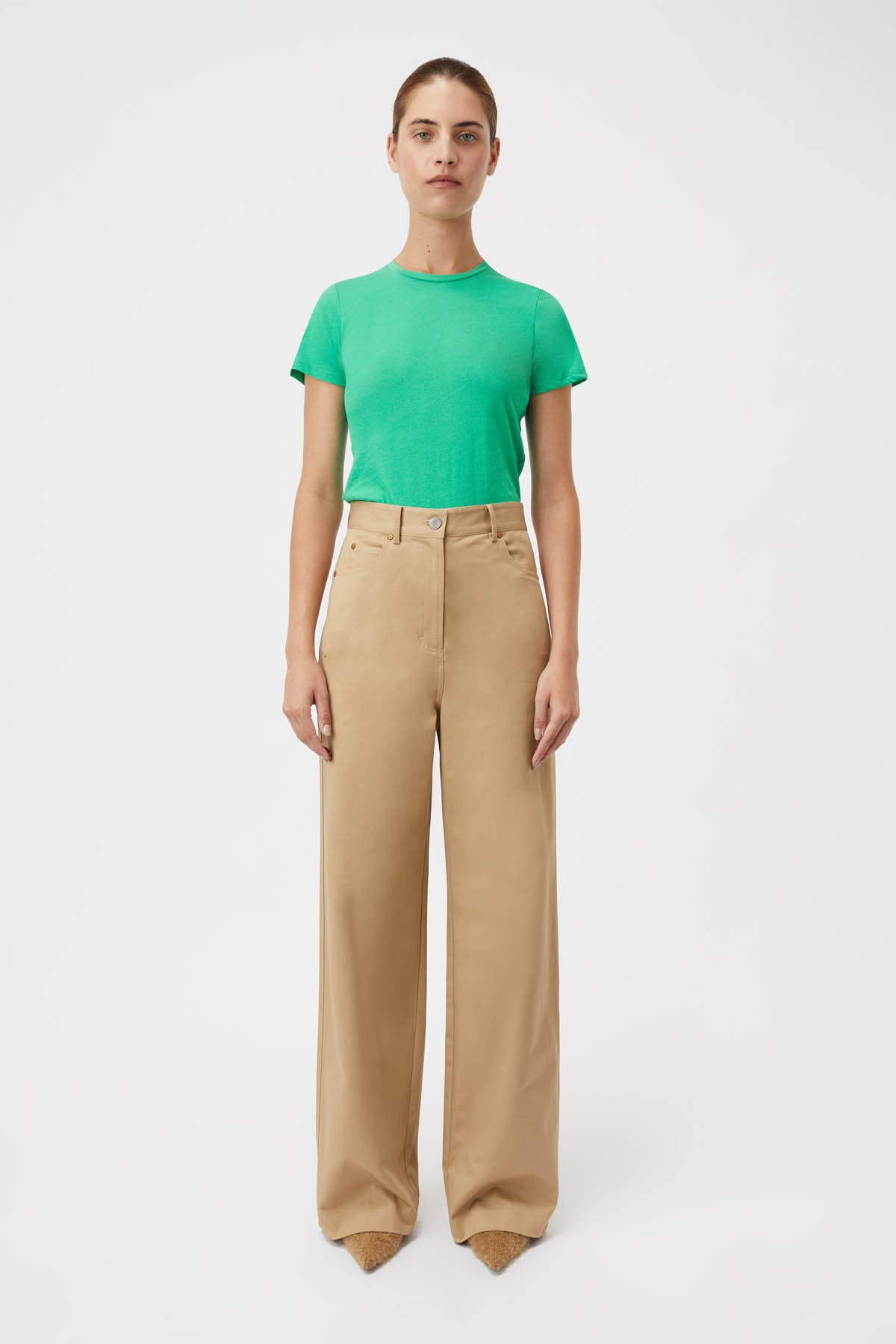 Mika High Waisted Pant in Fawn Green - CAMILLA AND MARC® C&M