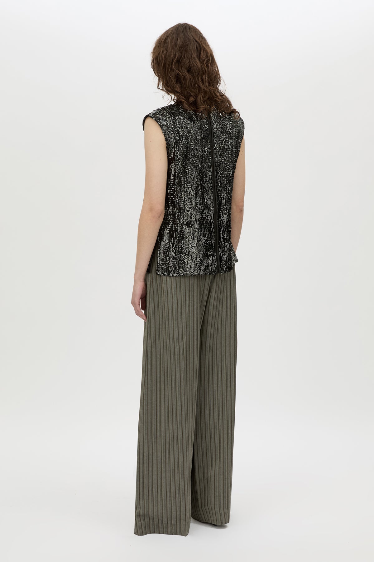 Mina Pant - CAMILLA AND MARC Mina wide-leg, high-waisted stripe pant with corseted waist