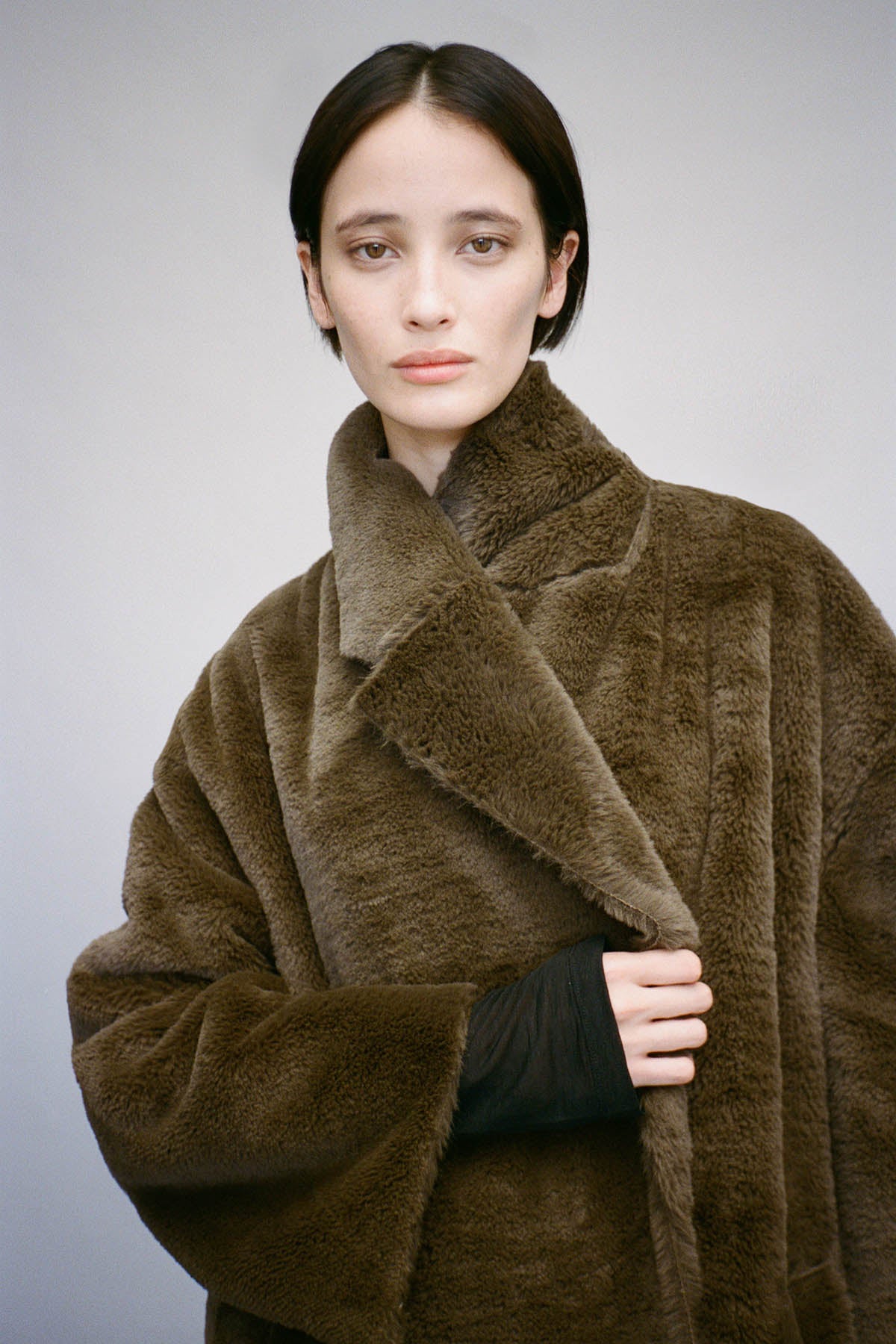 Nala Furry Coat in Truffle - CAMILLA AND MARC® C&M