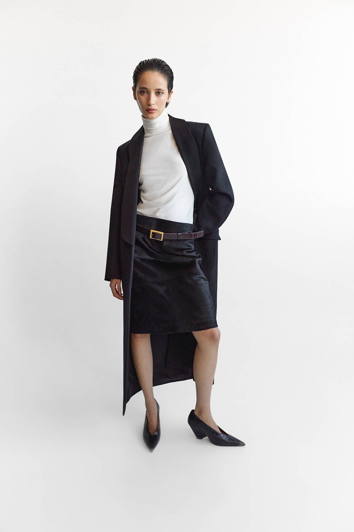 Contour Leather Skirt