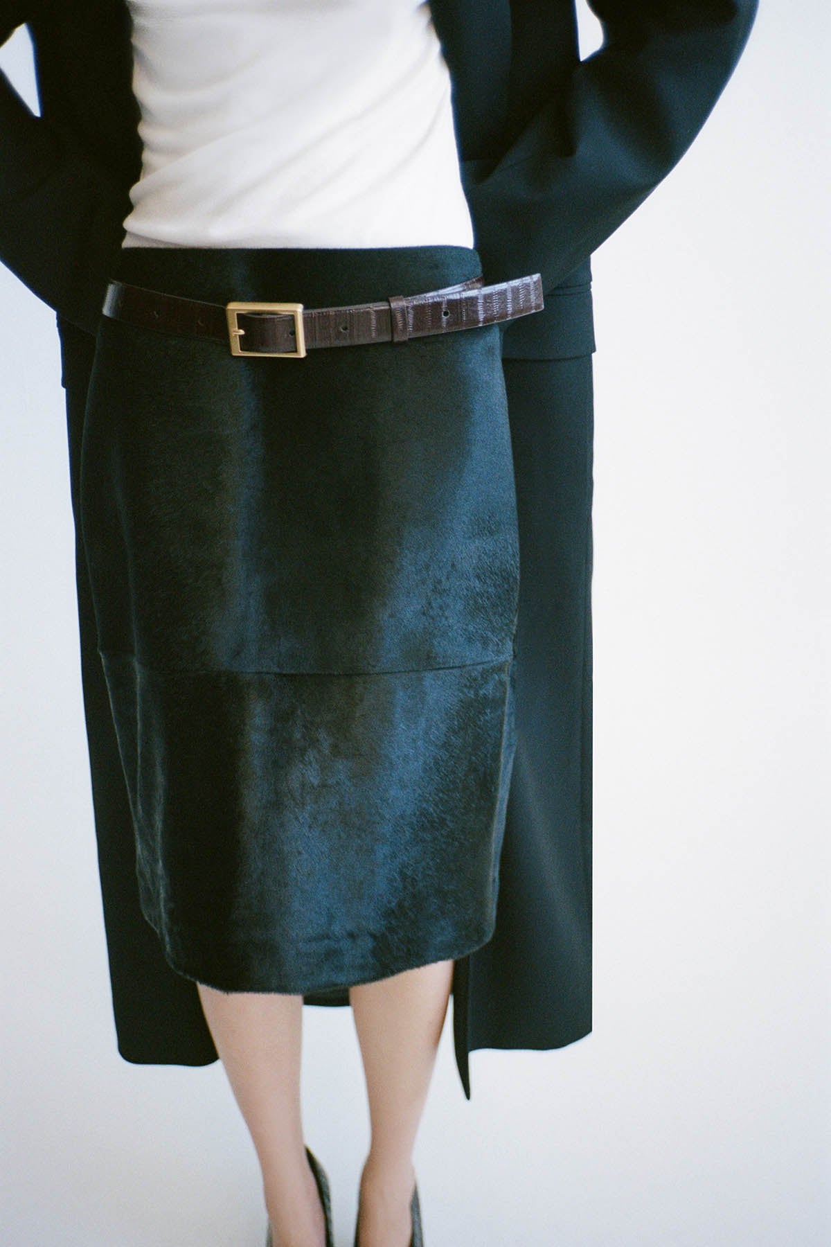 Contour Leather Skirt