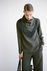 Una Drape Collar Shirt