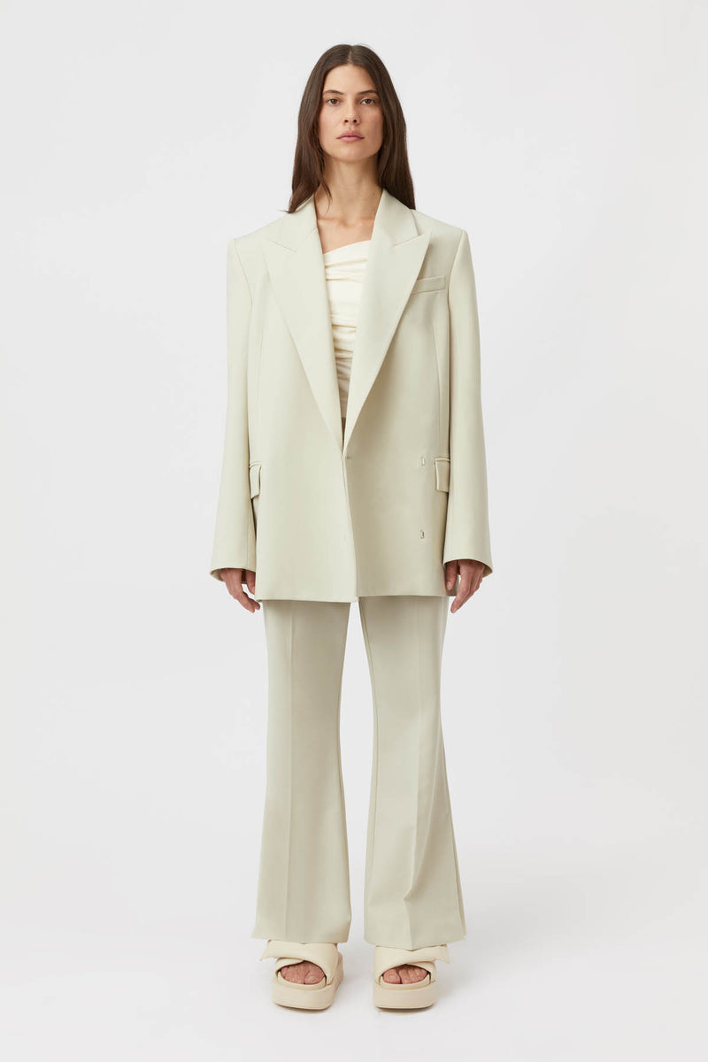 Petra Cropped Flare Pant in Pistachio Green - CAMILLA AND MARC ...