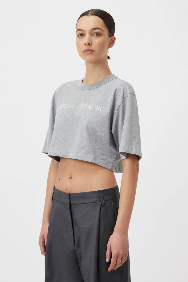Pierre Cropped Tee in Grey - CAMILLA AND MARC® Official C&M