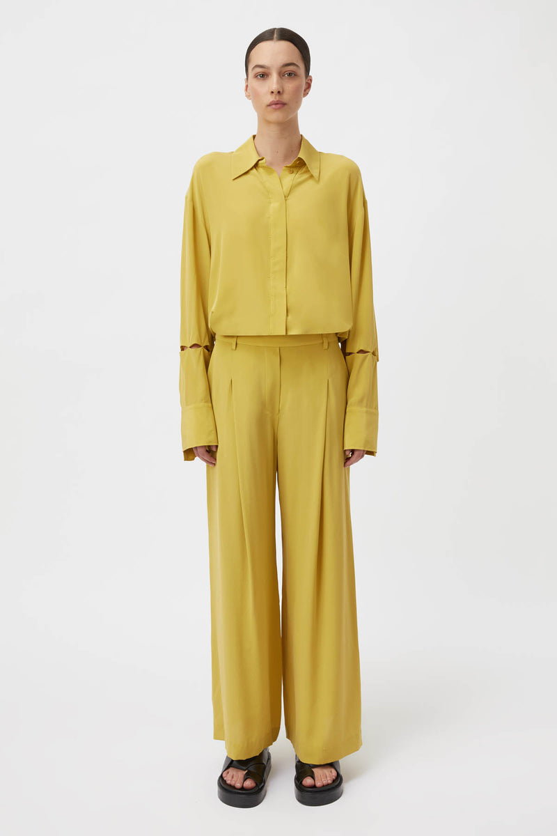 Seren Low-waisted Silk Pant in Saffron Yellow - CAMILLA AND MARC ...