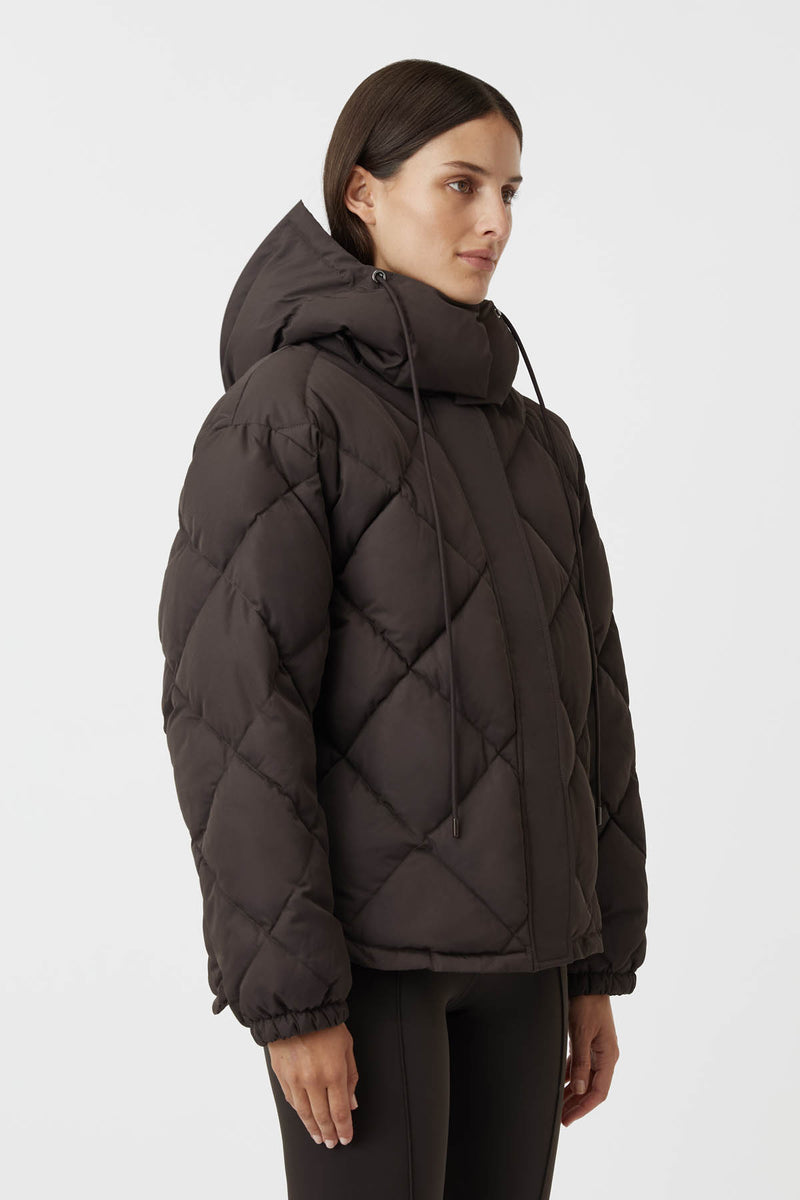 Wynston Quilted Puffer Jacket in Mocha Brown CAMILLA AND MARC® C&M