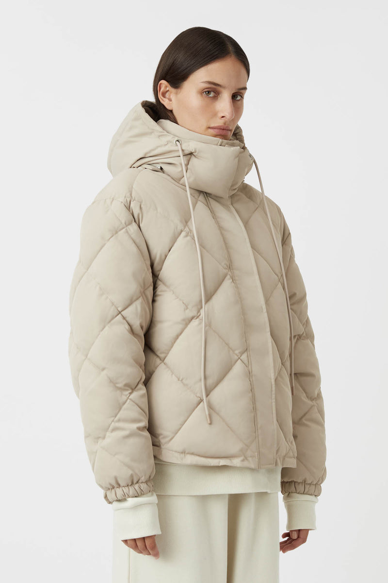 Wynston Quilted Puffer Jacket in Oyster Beige CAMILLA AND MARC® C&M