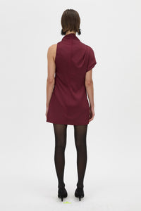 Aeris Draped Satin Mini Dress