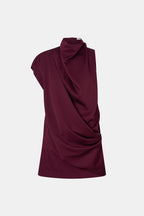 Aeris Draped Satin Mini Dress