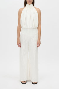 Alara Bodysuit - CAMILLA AND MARC Alara cream bodysuit with pleated high neckline