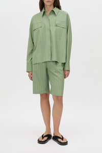 Alberto Shirt - CAMILLA AND MARC Alberto cocoon sleeve shirt in green
