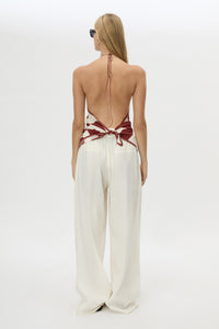 Back view CAMILLA AND MARC Alva Scarf Top in Alva Print in 100% silk.