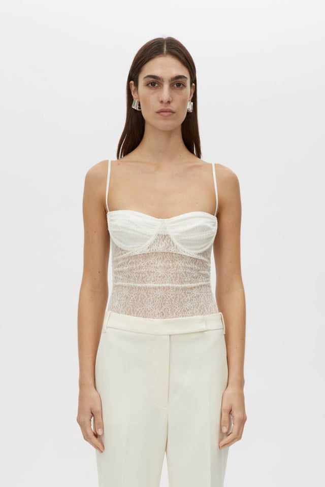 Aperture Lace Bodysuit in Cream CAMILLA AND MARC® C&M