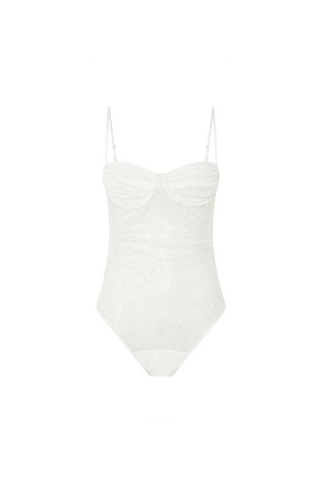 Aperture Lace Bodysuit in Cream CAMILLA AND MARC® C&M