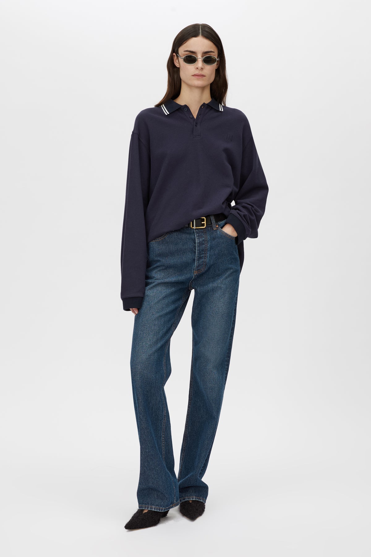 Aqui Long Sleeve Monogram Top