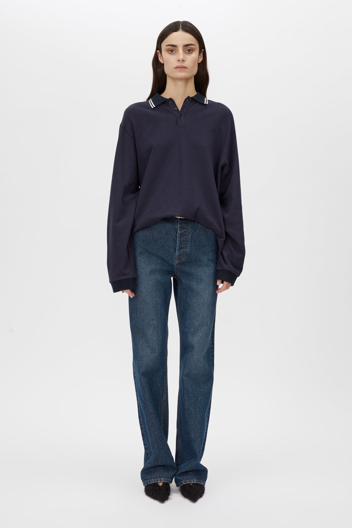 Aqui Long Sleeve Monogram Top