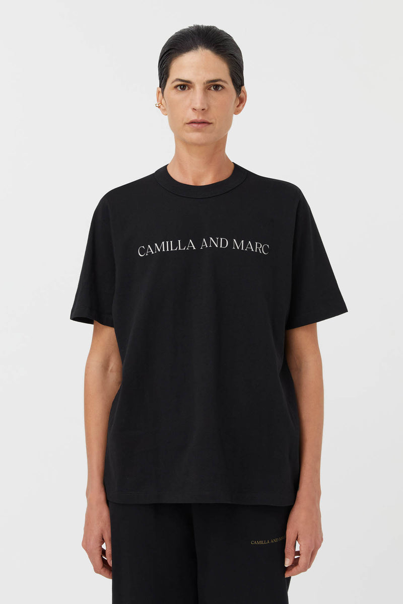 Asher Logo Tee in Black - CAMILLA AND MARC® Official C&M