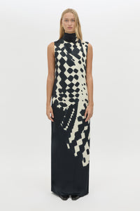 Asper Maxi Dress - CAMILLA AND MARC Asper sleeveless column maxi dress in navy print
