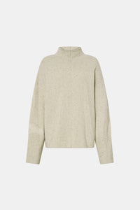 Ghost View CAMILLA AND MARC Atkinson Knit Sweater in ashen white with fitted turtleneck and oversized fit.