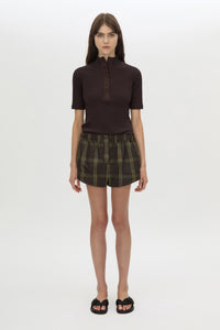 Aubrey Elbow Sleeve Rib Top