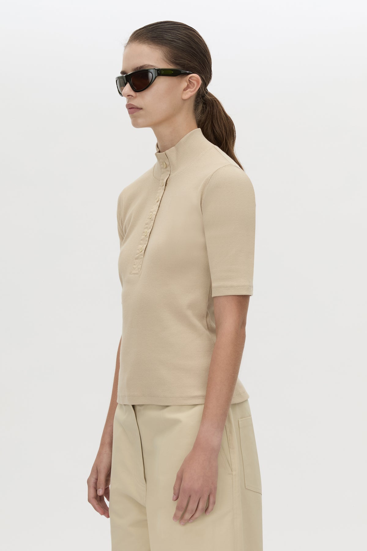 Aubrey Elbow Sleeve Rib Top