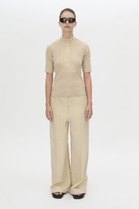 Aubrey Elbow Sleeve Rib Top