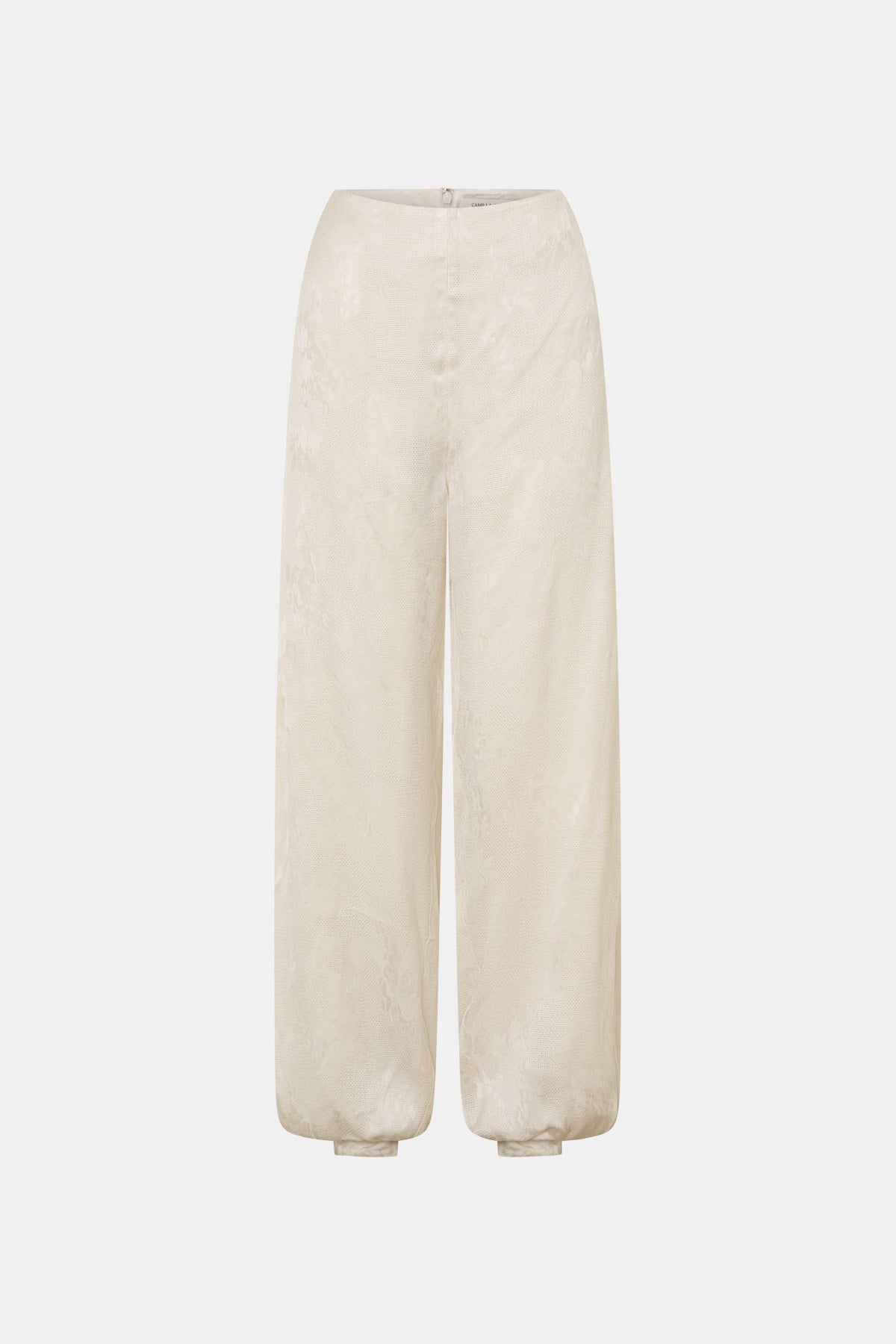 Ghost view CAMILLA AND MARC Avis Pant in cream with wide-leg balloon design.