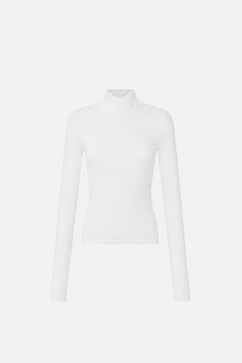 Ghost view CAMILLA AND MARC Axial Top in Cream with layered cross‑over high neck.
