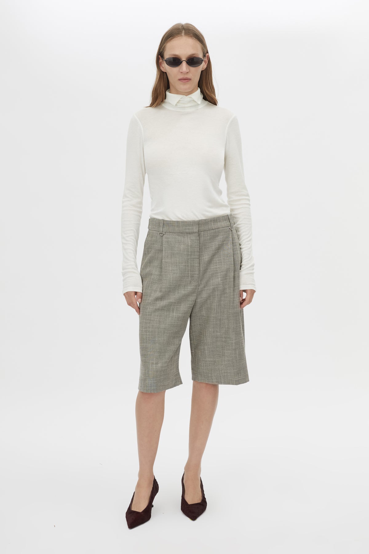 Barre High Neck Top - CAMILLA AND MARC Barre turtleneck long sleeve top in soft white