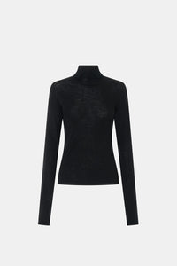 Barre High Neck Top - CAMILLA AND MARC Barre turtleneck long sleeve top in black