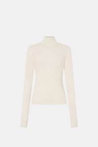 Barre High Neck Top - CAMILLA AND MARC Barre turtleneck long sleeve top in soft white