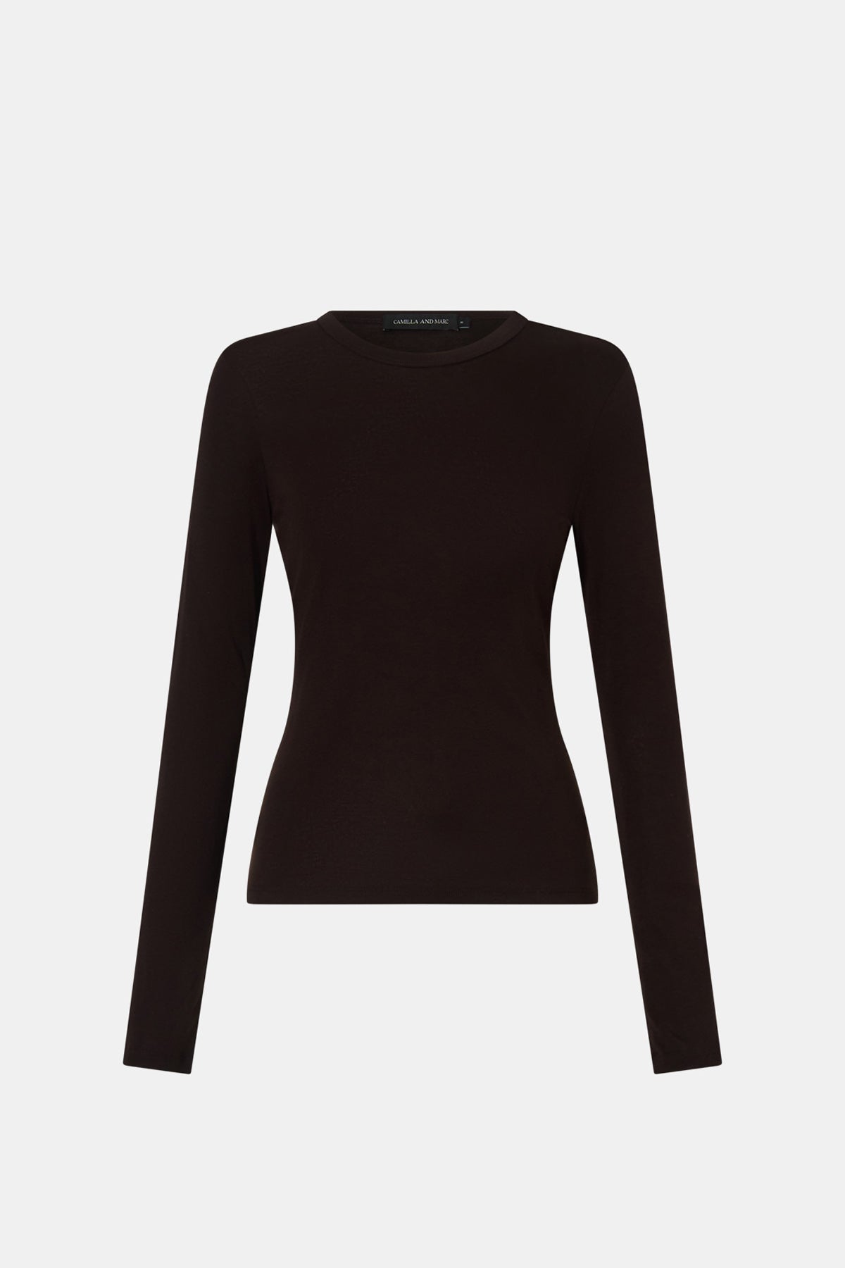 Barre Long Sleeve Top - CAMILLA AND MARC Barre long sleeve crew neck top in chocolate brown